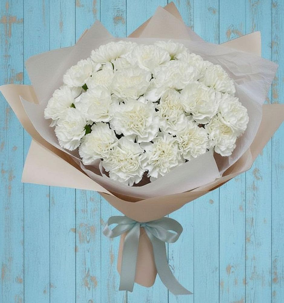 Букет цветов из: Гвоздики в Поселке совхоза Марфино