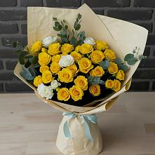 Букет цветов из:  Розы #REPLACE_PRED# Поселке совхоза Марфино