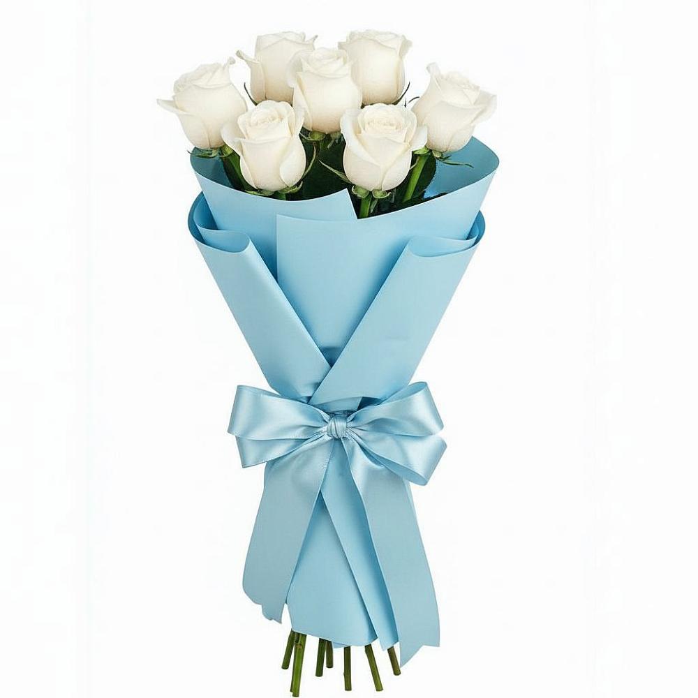 Букет 7 белых роз Проуд в Поселке совхоза Марфино