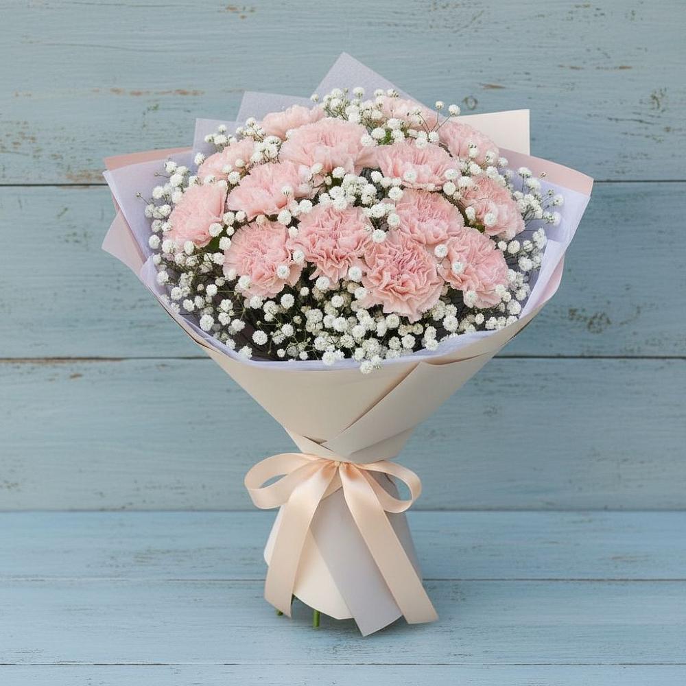 Букет цветов из: Гвоздики в Поселке совхоза Марфино