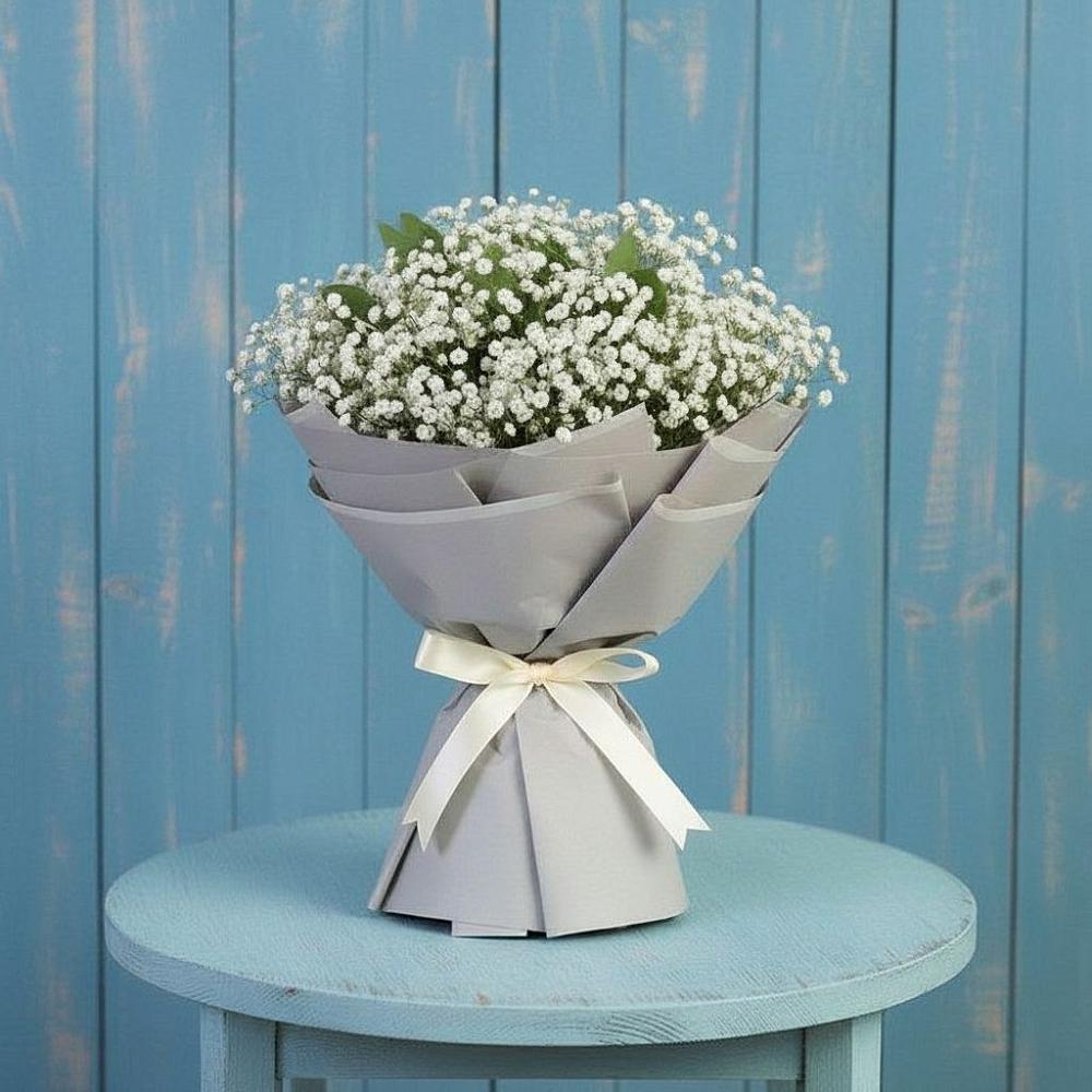 Букет цветов из: Гипсофила в Поселке совхоза Марфино