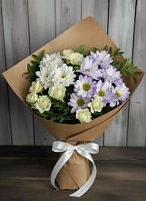 Букет цветов из:  Хризантемы и Розы в Поселке совхоза Марфино