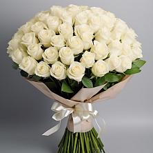 Букет 101 беля роза Белоснежка в Поселке совхоза Марфино