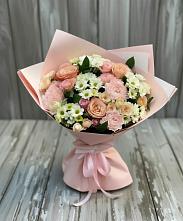 Букет цветов из:  Гвоздики, Розы и Хризантемы в Поселке совхоза Марфино