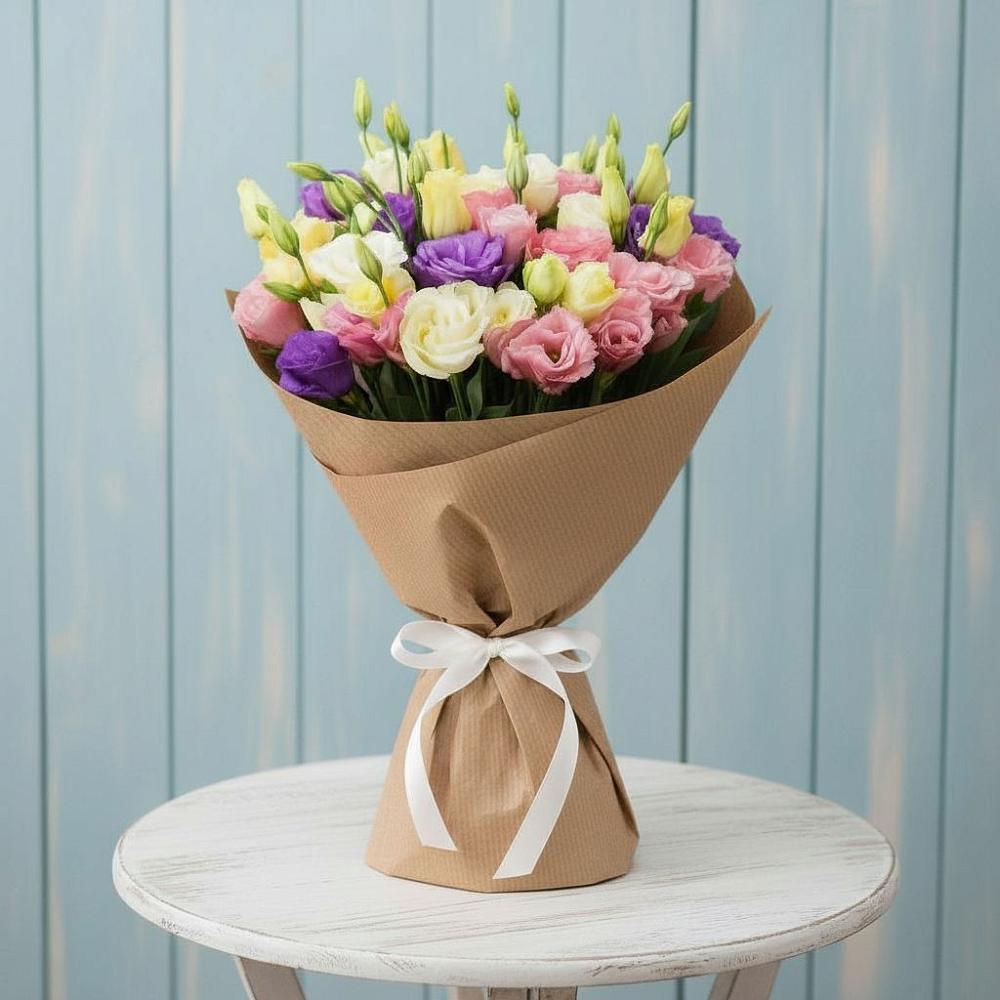 Букет цветов из: Лизиантусы в Поселке совхоза Марфино