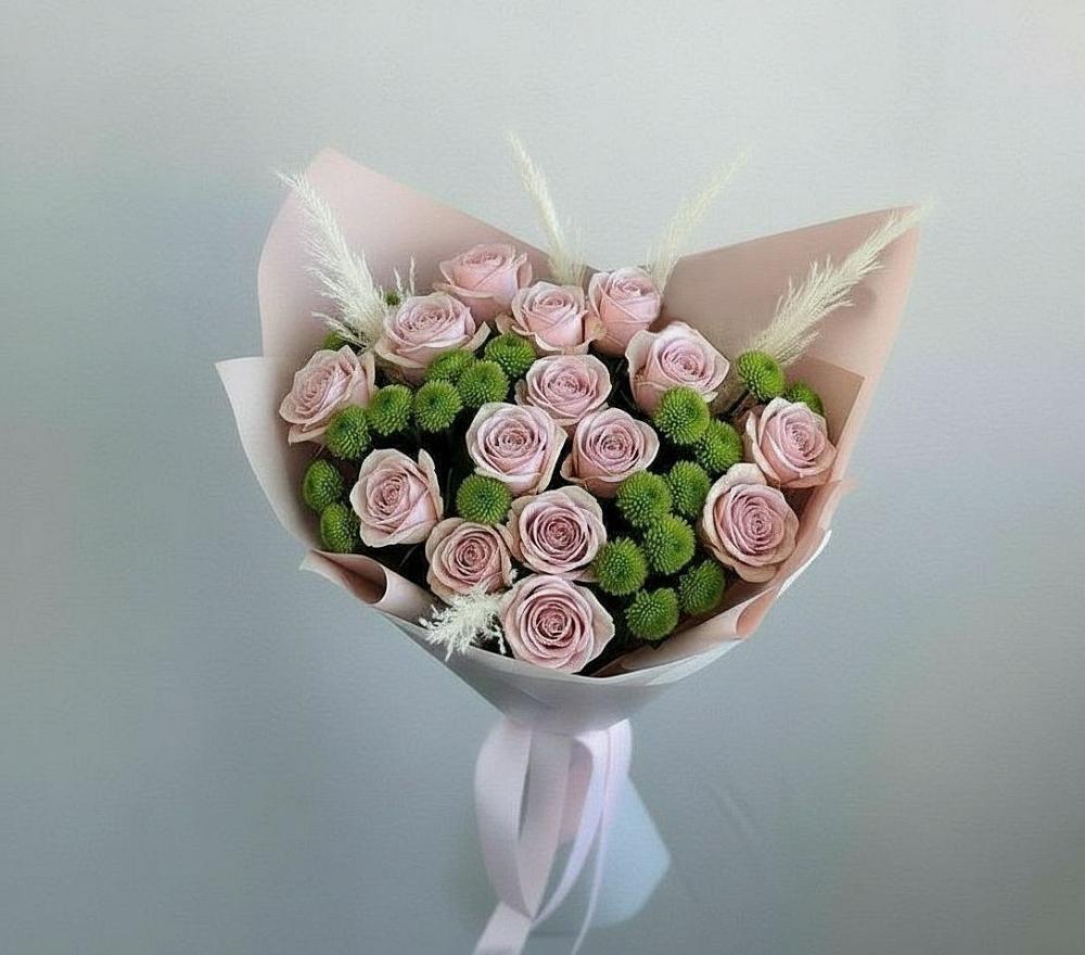 Букет цветов из: Розы и Хризантемы в Поселке совхоза Марфино