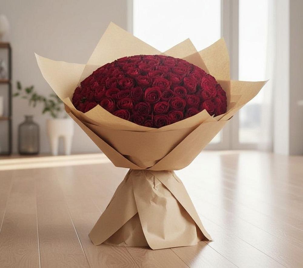 Букет 101 Красная роза в Поселке совхоза Марфино