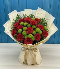 Букет цветов из:  Розы и Хризантемы в Поселке совхоза Марфино