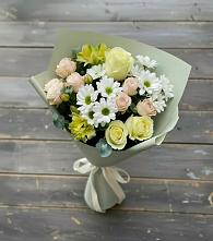 Букет цветов из:  Альстромерии, Розы и Хризантемы в Поселке совхоза Марфино