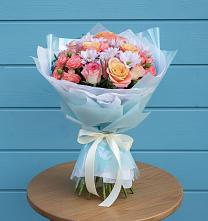 Букет цветов из:  Хризантемы и Розы в Поселке совхоза Марфино