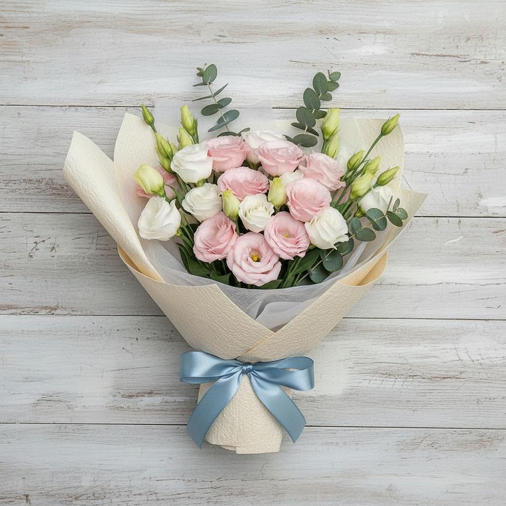 Букет цветов из: Лизиантусы в Поселке совхоза Марфино